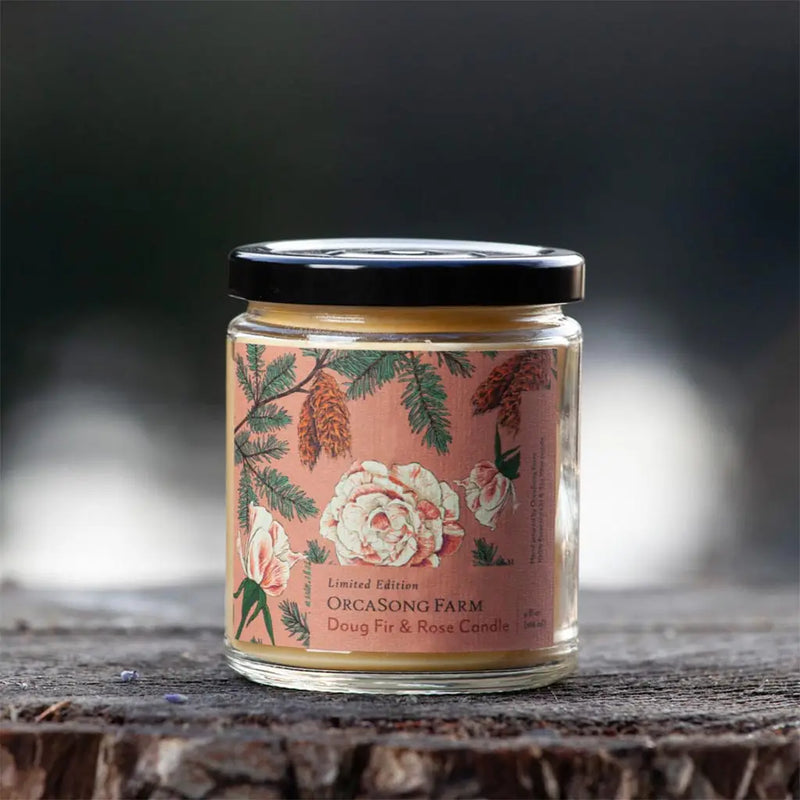 Douglas Fir + Rose Essential Oil Candle