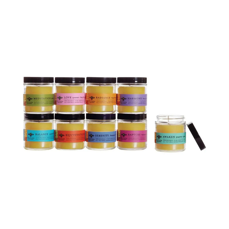 Assorted Apothecary Glass Beeswax + Essential Oil Pillar Candles | Small (3.2 oz)